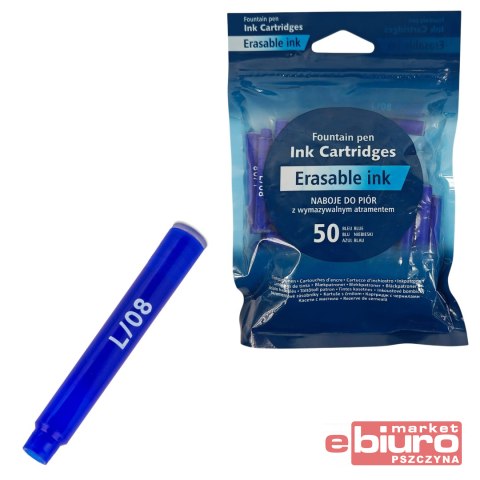 NABOJE DO PIÓRA WYMAZ 50SZT TOREBKA PATIO