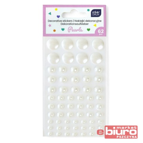 NAKLEJKI DEKORACYJNE 62SZT PEARLS INTERDRUK