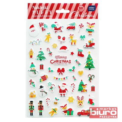 NAKLEJKI PUFFY 50SZT CHRISTMAS INTERDRUK