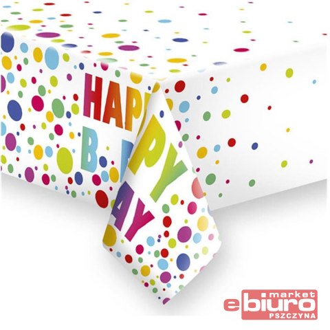 OBRUS PAPIEROWY HAPPY W KOLOROWE KROPKI POL-MAK