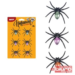 PAJĄK PLASTIKOWY 6,5CM 6SZT MIX KOL METAL 1042563