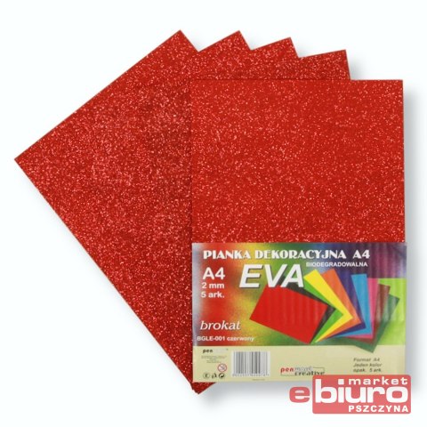 PIANKA EVA BROKAT A4 BIODEG A'5 CZERWONA 1 PSH
