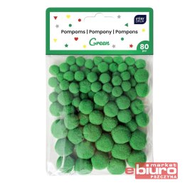 POMPONY DO DEKORACJI 80SZT GREEN INTERDRUK