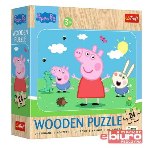 PUZZLE 24 DREWNIANE POZNAJ UROCZĄ PEPPĄ 20262 TREF