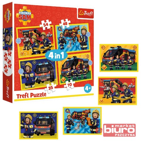 PUZZLE 4W1 STRAŻAK NA SYGNALE 34348 TREFL