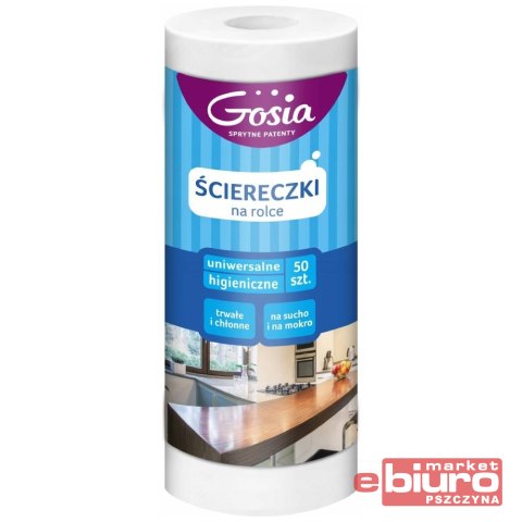 ŚCIERECZKA NA ROLCE UNIWERSALNA BIAŁA 250MM/300MM 50 SZTUK GOSIA