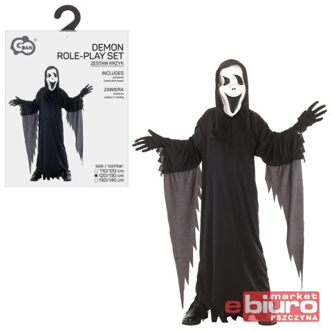 STRÓJ KRZYK KOSTIUM KAPTUR Z MASKĄ ROZM.120/130
