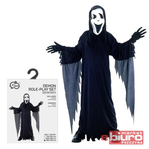 STRÓJ KRZYK KOSTIUM KAPTUR Z MASKĄ ROZM. 130/140