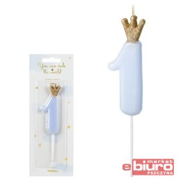 ŚWIECZKA URODZINOWA CYFERKA 1 J.NIEB 9,5CM PARTYDE