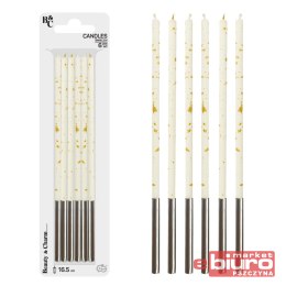 ŚWIECZKI URODZ B&C MILENIUM BIAŁE WYS 16,5CM 6SZT