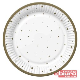TALERZYKI PAPIER ŚR 227MM A'8 ZŁOTE KROPKI POL