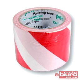 TAŚMA OSTRZEGAWCZA BIAŁO-CZERWONA 75MMX100M PSH