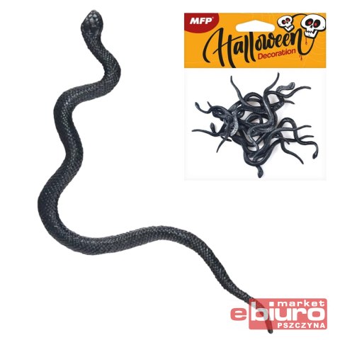 WĄŻ PLASTIKOWY 18CM 12 SZT CZARNY 1042555 MFP