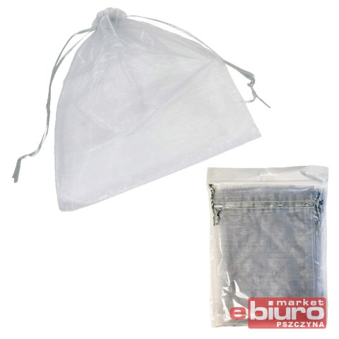 WORECZKI ORGANZOWE 20X15CM WR03 SREBRNE A'10 PSH