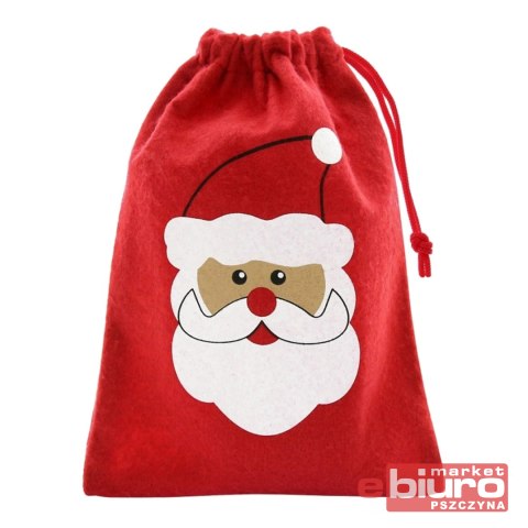 WOREK ŚWIĄTECZNY MIKOŁAJ CZERWONY ROZM 18X24CM
