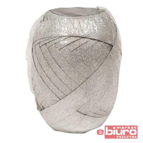 WSTĄŻKA 20MX1CM JUMBO BROKATOWA SREBRNA MFP