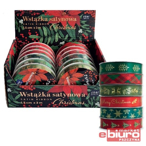 WSTĄŻKA SATYNOWA 3M CHRISTMAD INTERDRUK