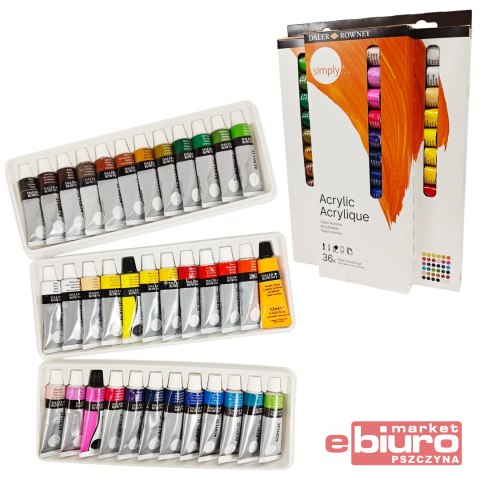 FARBY AKRYLOWE 36 KOLORÓW 12ML SIMPLY DALER ROWNEY