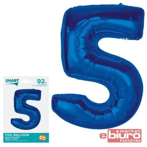 BALON FOLIOWY CYFRA 5 NIEBIESKA 92CM AA GODAN