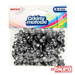 CEKINY MATOWE 6MM M30 SZARE BREWIS