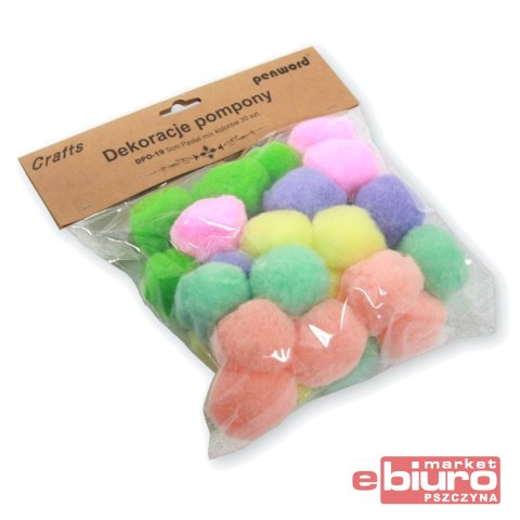 DEKORACJE POMPONY DPO-19 5CM PASTEL MIX KOL PENWOR