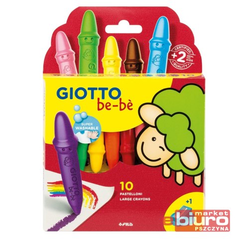 GRUBE KREDKI DLA DZIECI GIOTTO BEBE 10 KOLORÓW