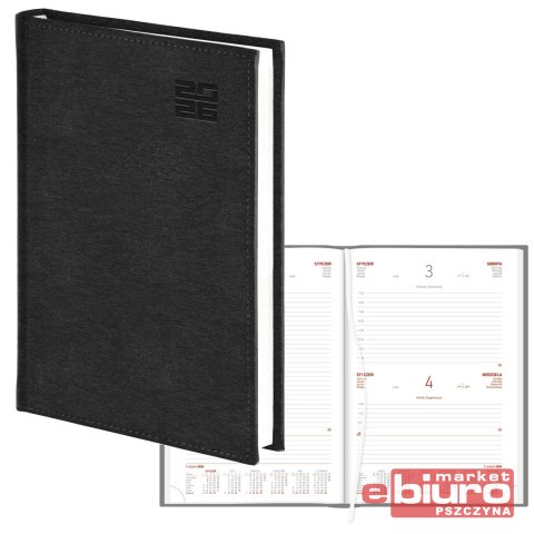 KALENDARZ B5 DZIENNY ALUMINIUM STANDARD CZARNY