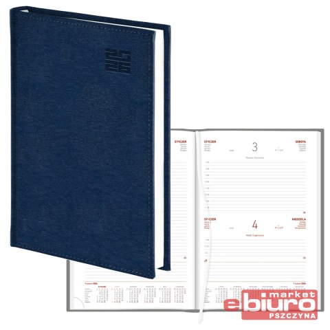 KALENDARZ B5 DZIENNY ALUMINIUM STANDARD GRANAT