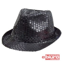 KAPELUSZ CZARNY CEKIN GODAN