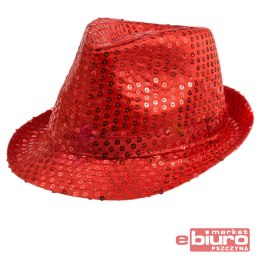 KAPELUSZ CZERWONY CEKIN GODAN