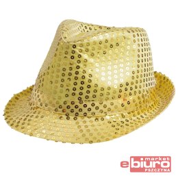 KAPELUSZ ZŁOTY CEKIN GODAN
