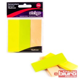 KARTECZKI SAMOPRZYLEPNE 75X25MM 150KARTEK NEON