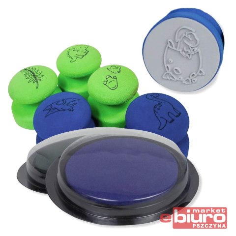 KIDS CREATIVE ZESTAW STEMPELKÓW DINO 6 SZTUK