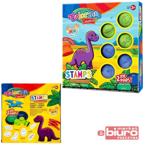 KIDS CREATIVE ZESTAW STEMPELKÓW DINO 6 SZTUK
