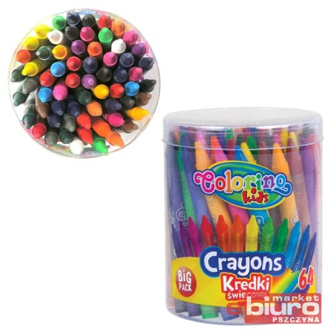 KIDS KREDKI ŚWIECOWE COLORINO 64 SZTUKI WIADERKO