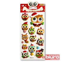 KOLORI NAKLEJKI PUFFY SWPX-2004 CHRISTMAS OWIS PEN