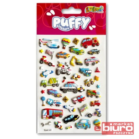 KOLORI NAKLEJKI PUFFY SWP-406 CARS PENMATE