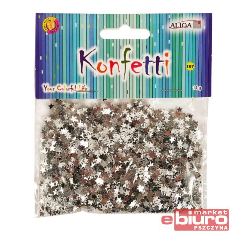 KONFETTI MT-4195 SREBRNE GWIAZDKI OP.14G