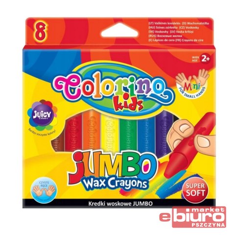 KREDKI ŚWIECOWE OKRĄGŁE JUMBO 8 KOLORÓW COLORINO