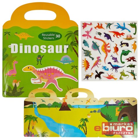 KSIĄŻECZKA Z NAKLEJKAMI DINOZAURY 2618 ASKATO