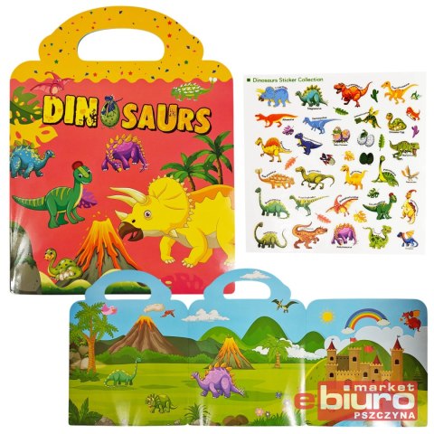 KSIĄŻECZKA Z NAKLEJKAMI DINOZAURY 2656 ASKATO