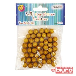 KULKI STYROPIANOWE BROKATOWE KSB-1057 ZŁOTE 10MM