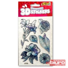 NAKLEJKI 3D TRANSP PUS-8205 BLUE FLOWERS PENMATE