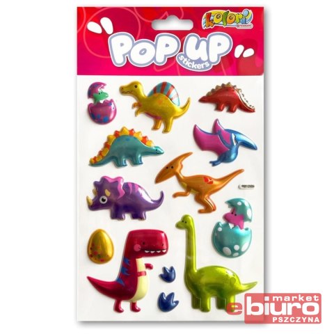 NAKLEJKI METALICZNE PUP-2606 HAPPY DINOSAURUS PENM