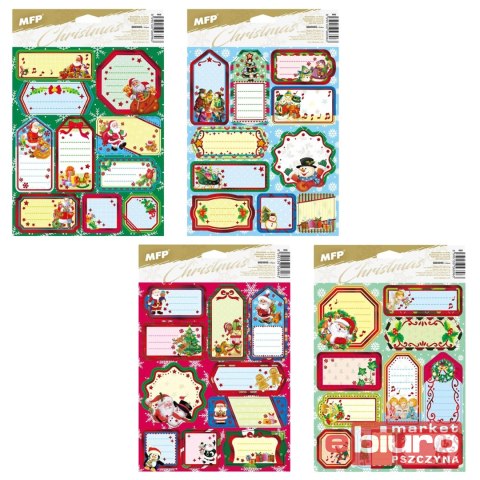 NAKLEJKI NA PREZENTY BN CZERWONE 200X300MM 10 SZT