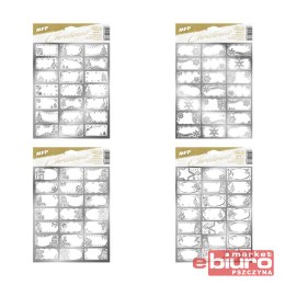 NAKLEJKI NA PREZENTY BN SREBNE 200X300MM 21SZT