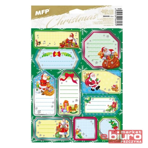 NAKLEJKI NA PREZENTY BN SREBRNE 200X300MM 10SZT