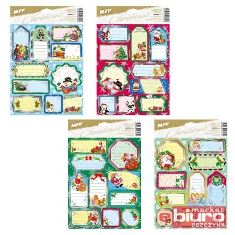 NAKLEJKI NA PREZENTY BN SREBRNE 200X300MM 10SZT