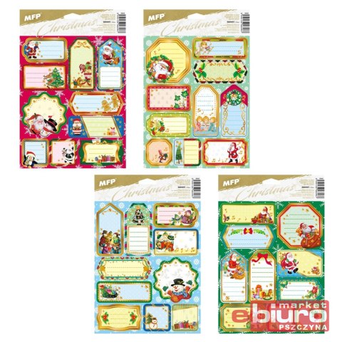 NAKLEJKI NA PREZENTY BN ZŁOTE 200X300MM 10SZT