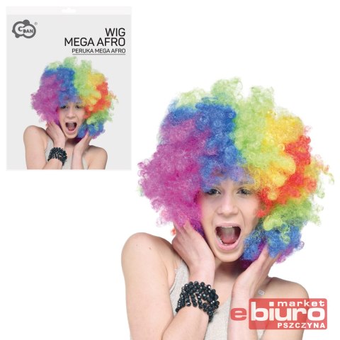 PERUKA MEGA AFRO TĘCZOWE GODAN